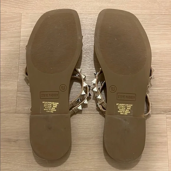 Steve Madden Tan Studded Women's Sandals - Picture 3 of 3